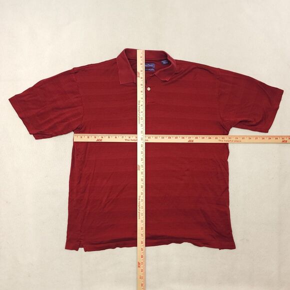 Alan Flusser Casual Short Sleeve Collared Polo Shirt Adult Mens Size Large L Red - Picture 8 of 11